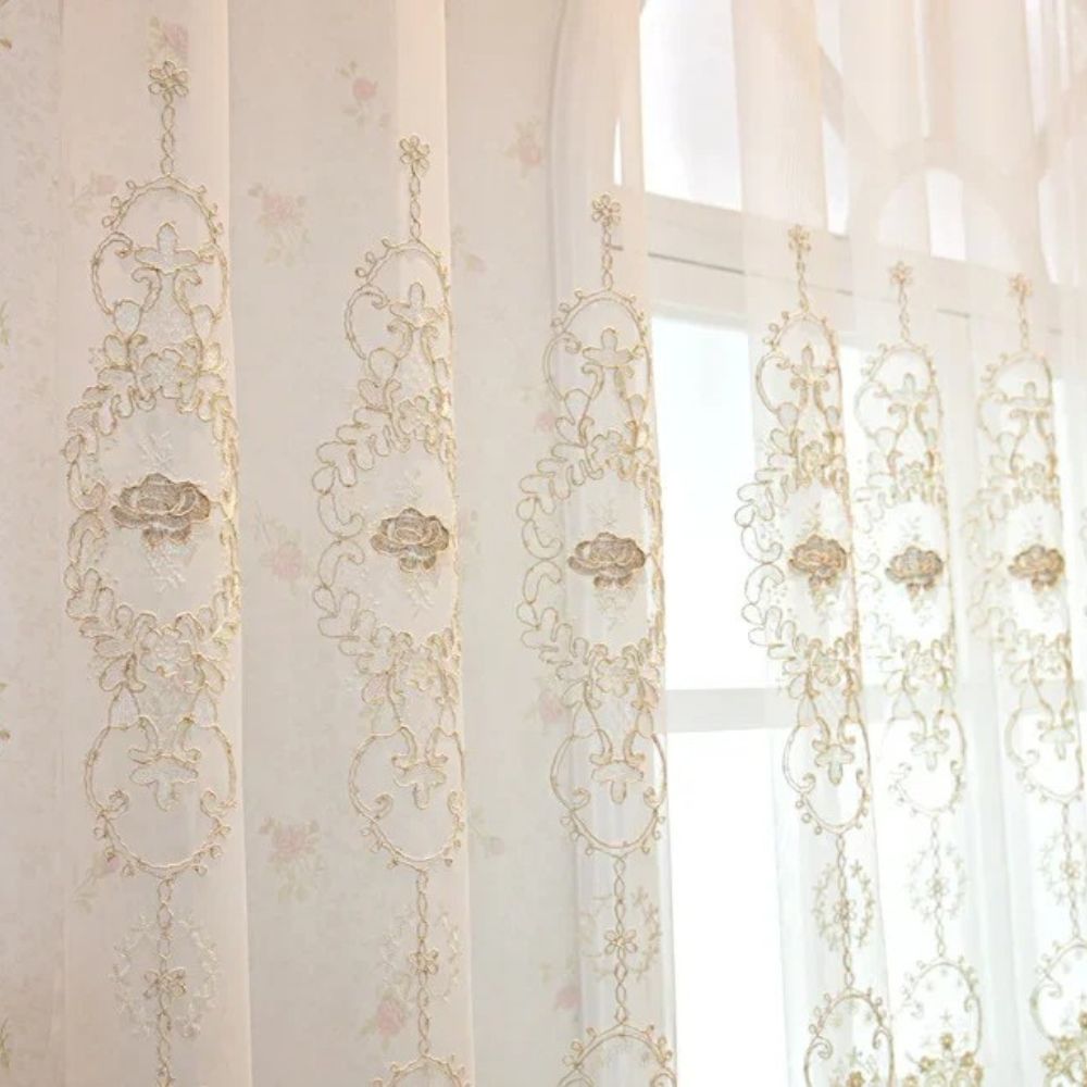 Lisslune | Elyvia Embroidered Classic Sheer Lace Curtain