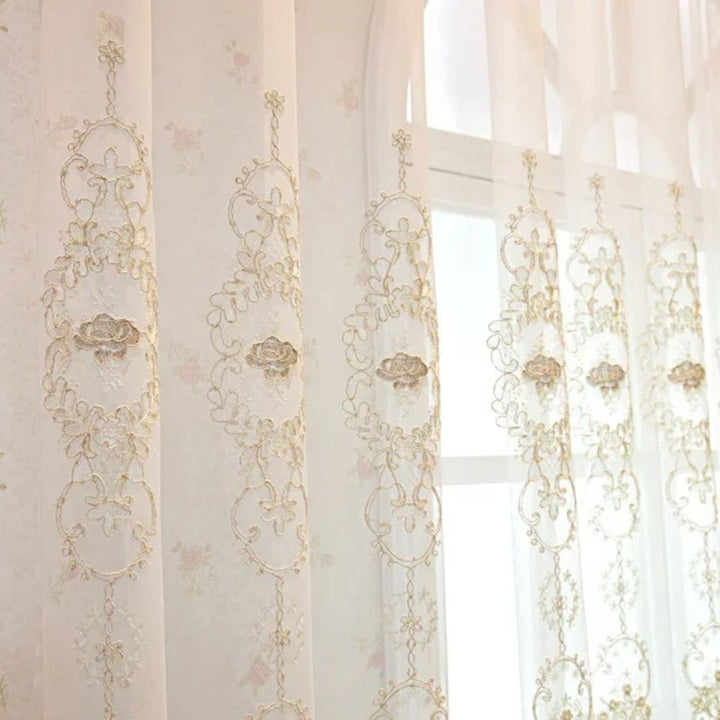 Lisslune | Elyvia Embroidered Classic Sheer Lace Curtain
