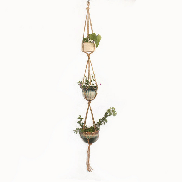 Lisslune | Macrame Plant Hanger Made of Cotton Rope – Stylish Suspension for Pots