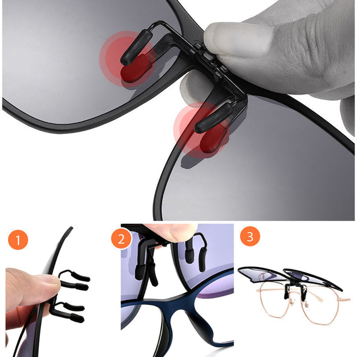 Lisslune | New polarized clip-on folding sunglasses