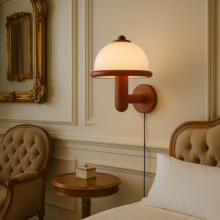 Lisslune | NordShroom | Wooden Wall Lamp in Scandinavian Mushroom Style
