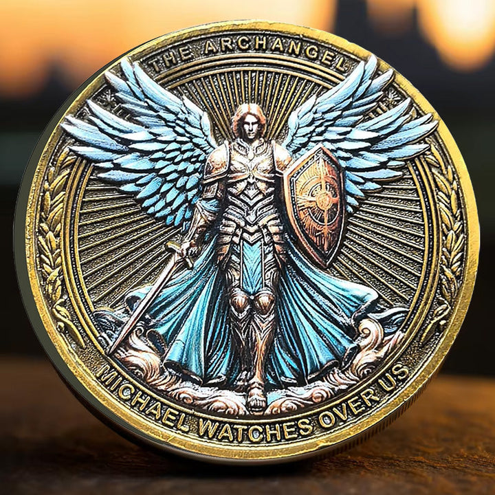 Lisslune | The Archangel Michael watches over us Challenge Coin
