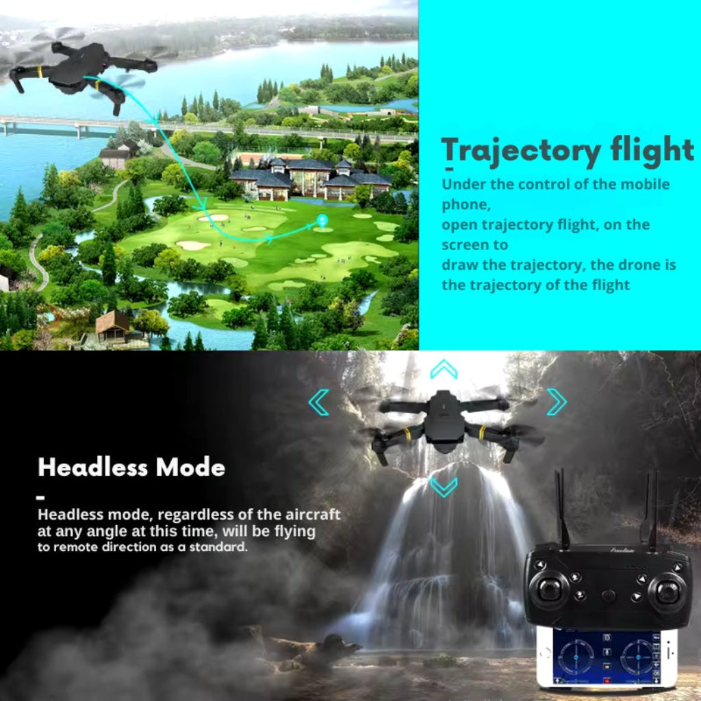 Lisslune | High-Performance Black Bird 4K Drone with Camera | Lightweight & Foldable for Ultimate Portability and Quality