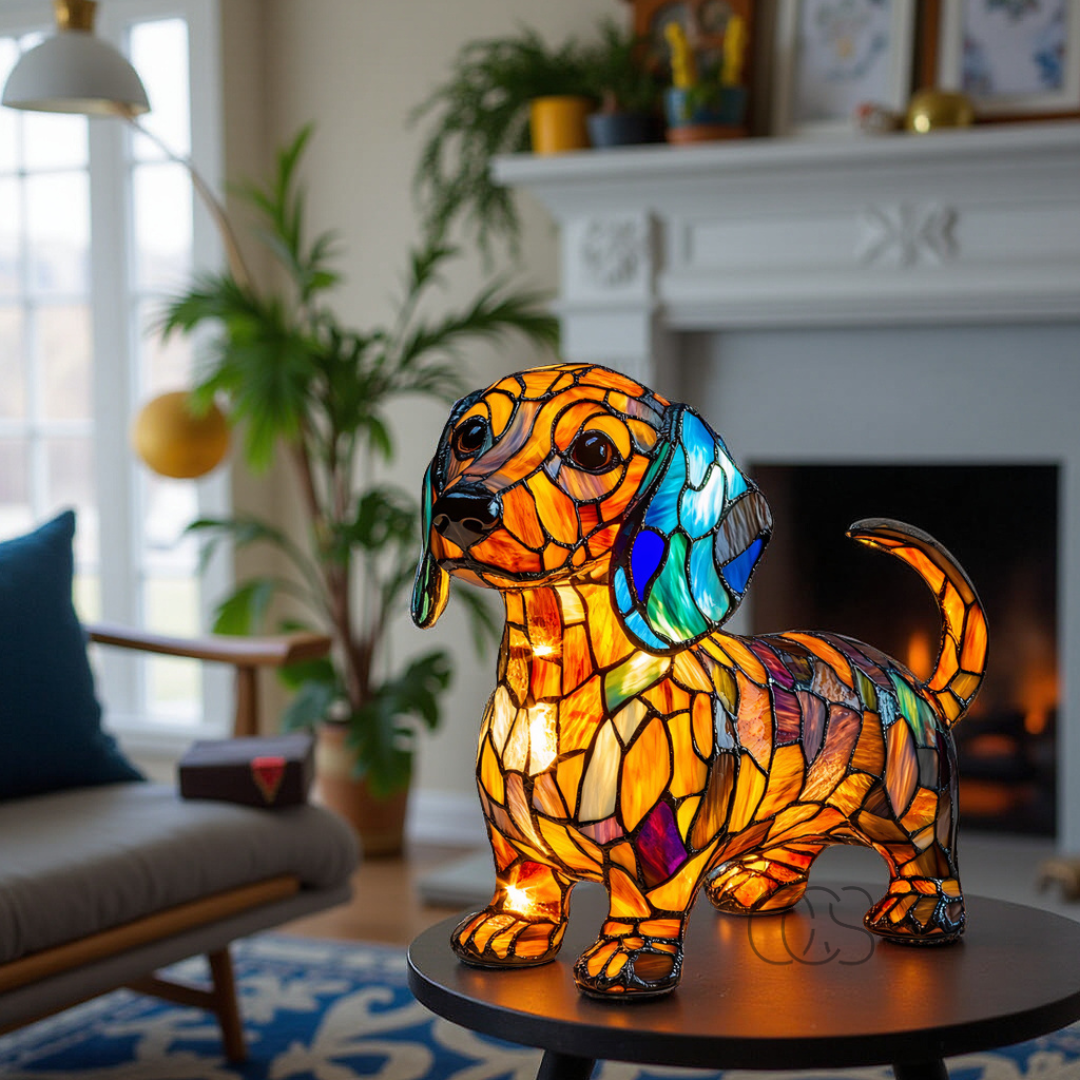 Lisslune | GlowPaw Dog Tribute Lamp – Handmade Acrylic Night Light for Dog Lovers (USB Powered)