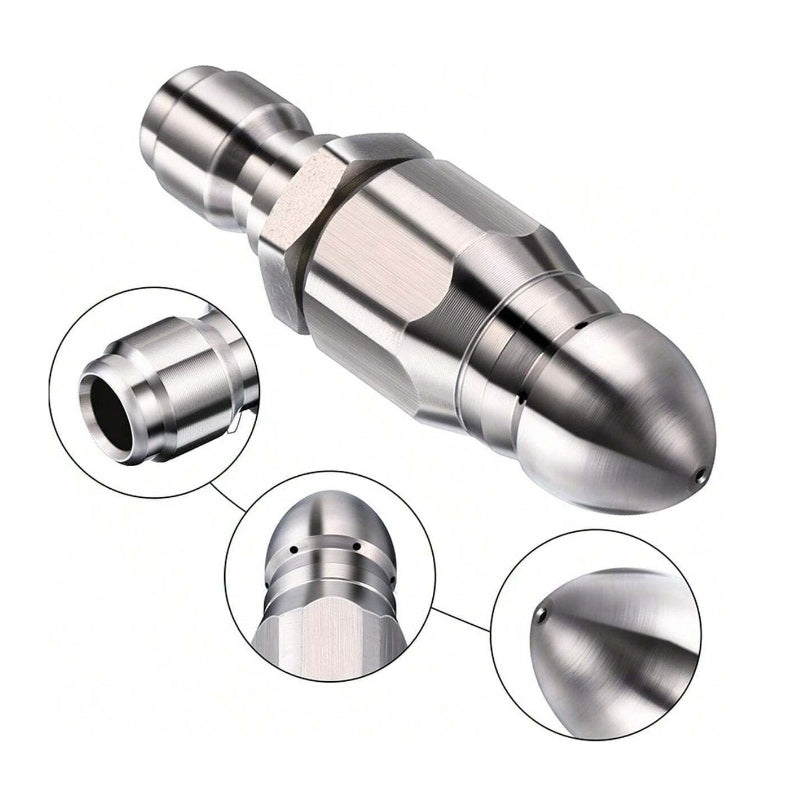 Lisslune | High-pressure nozzle made of stainless steel for unclogging drain pipes