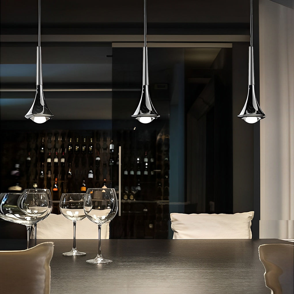 Lisslune | LumiDrop Nordic Design Pendant Light | Drop Shape | Elegant LED Light for Dining Room & Living Room | In Black, Gold & Chrome