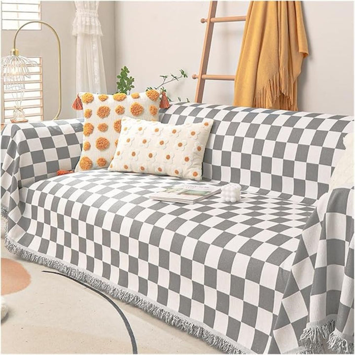 Lisslune | Checkerboard Anti-Scratch Sofa Cover