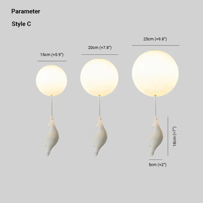 Lisslune | CloudBear Kids Ceiling Light – Bear & Balloon LED Pendant Lamp for Nursery and Bedroom Decor