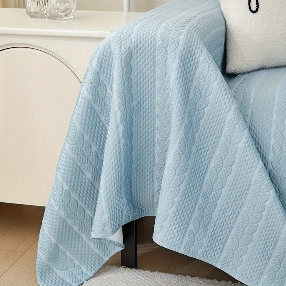 Lisslune | Tranquil Plush Leaf Sofa Cover