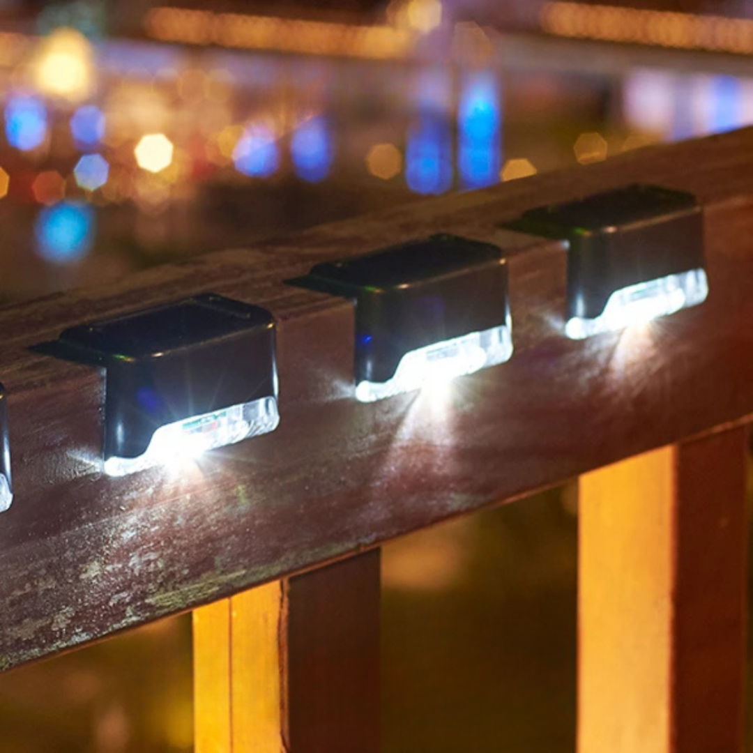Lisslune | Self-Adhesive Solar Outdoor Lights – Waterproof Wall-Mounted LED Step Lamps for Gardens, Patios & Pathways