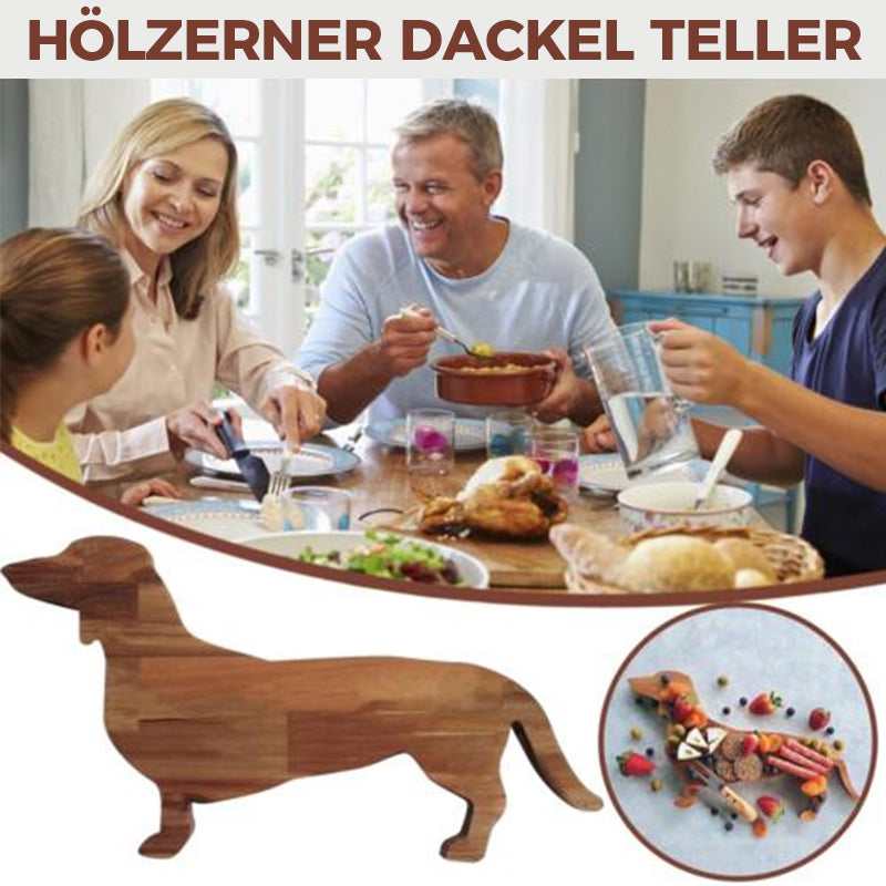 Lisslune | Wooden Dachshund Dinner Plate