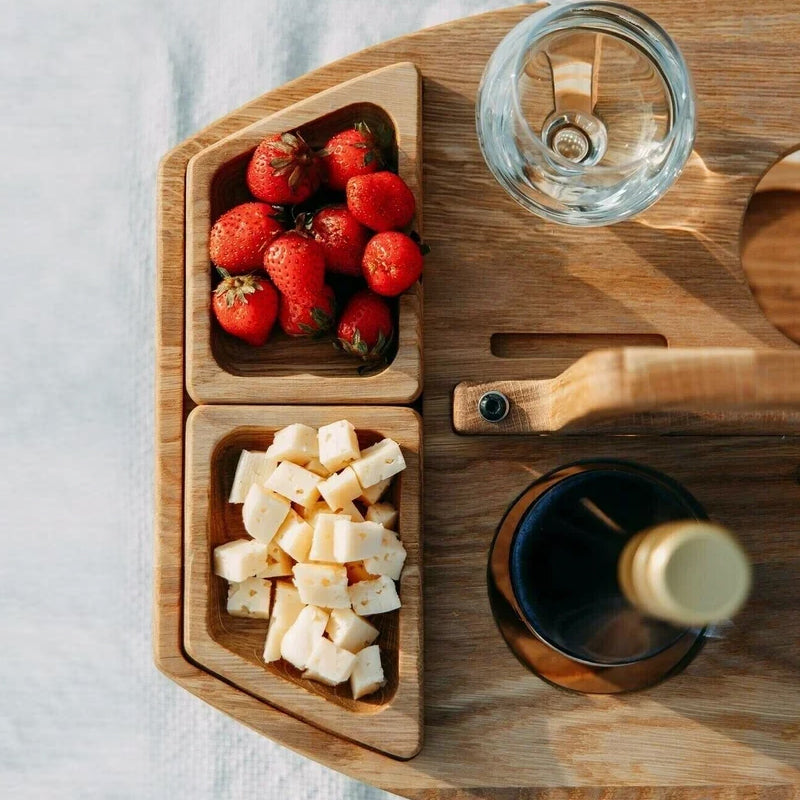 Lisslune | Portable Wooden Picnic Wine Table