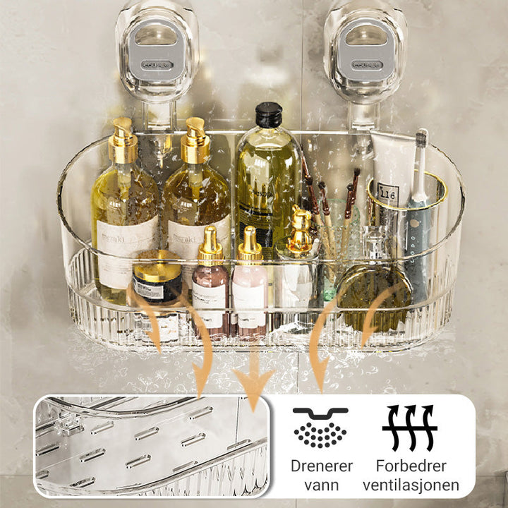 Lisslune | Storage rack with suction cup and drainage hole