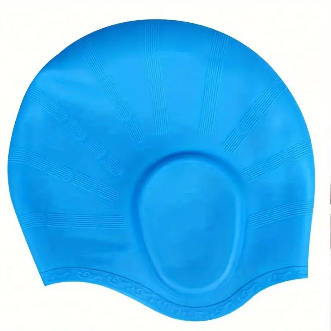 Lisslune | Silicone Swim Cap with Ear Protection for Long Hair