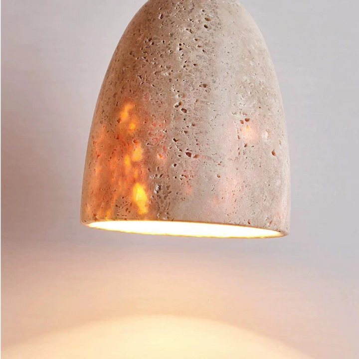 Lisslune | TerraLume – Pendant lamp with natural stone structure and warm glow