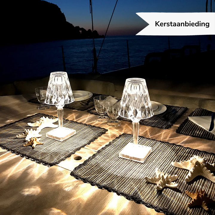 Lisslune | LuxeCrystal Premium LED Table Lamp | Wireless | Dimmable Crystal Lighting | Mood Light & Decoration