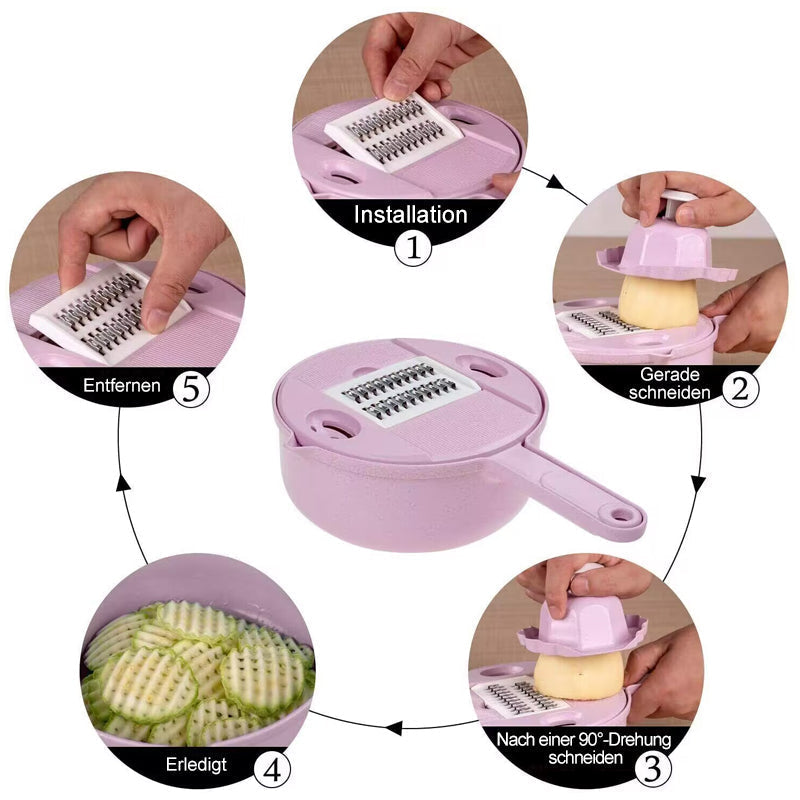Lisslune | 12-in-1 multifunctional vegetable cutter