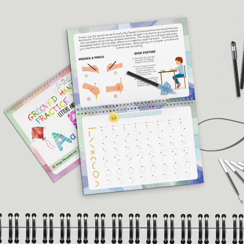 Lisslune | Reusable ribbed handwriting workbooks
