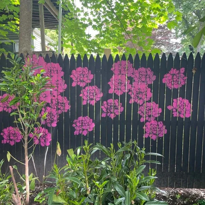 Lisslune | Large Flower Stencils for Garden Fence