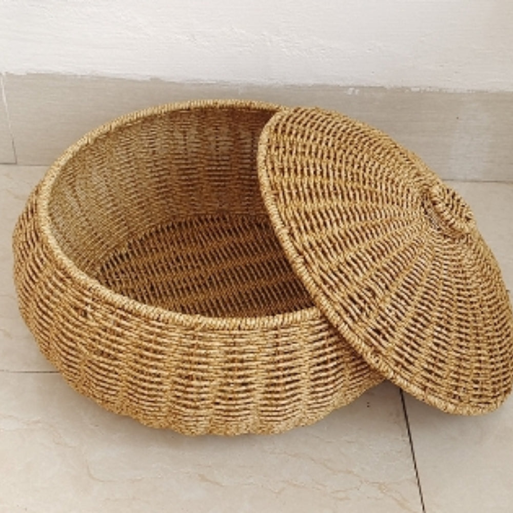 Lisslune | Dome-Shaped Knitted Rattan Basket with Lid