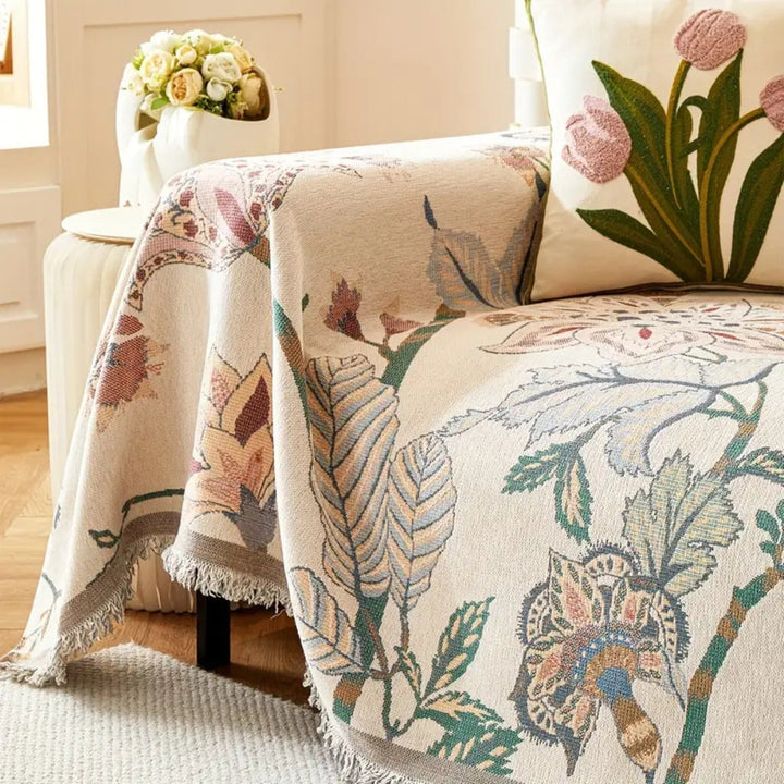 Lisslune | Amara Floral Reversible Sofa Cover
