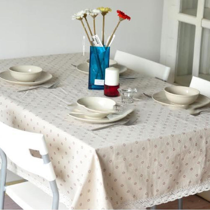 Lisslune | Daisy Print Cotton Linen Tablecloth