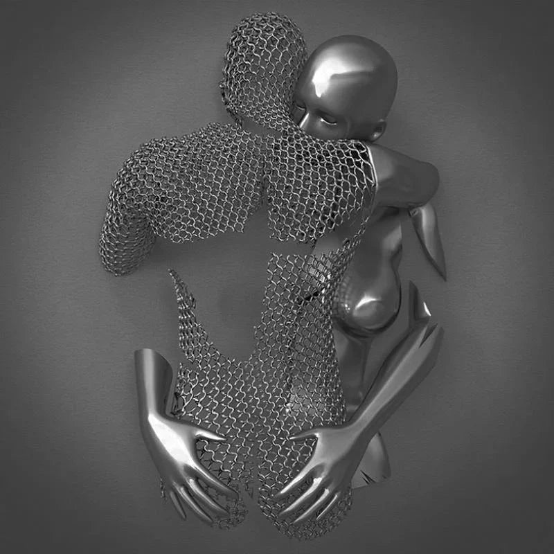 Lisslune | Love Canvas with Elegant Metal Figure in Modern Design
