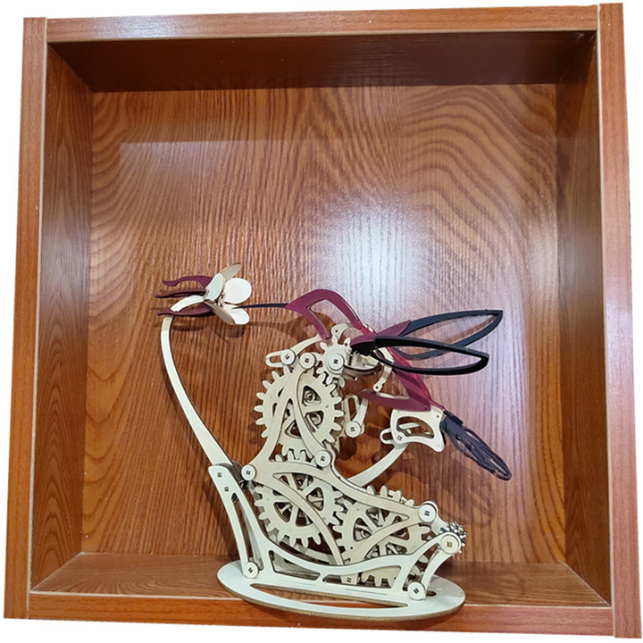 Lisslune | Wood Kinetic Hummingbird Sculpture