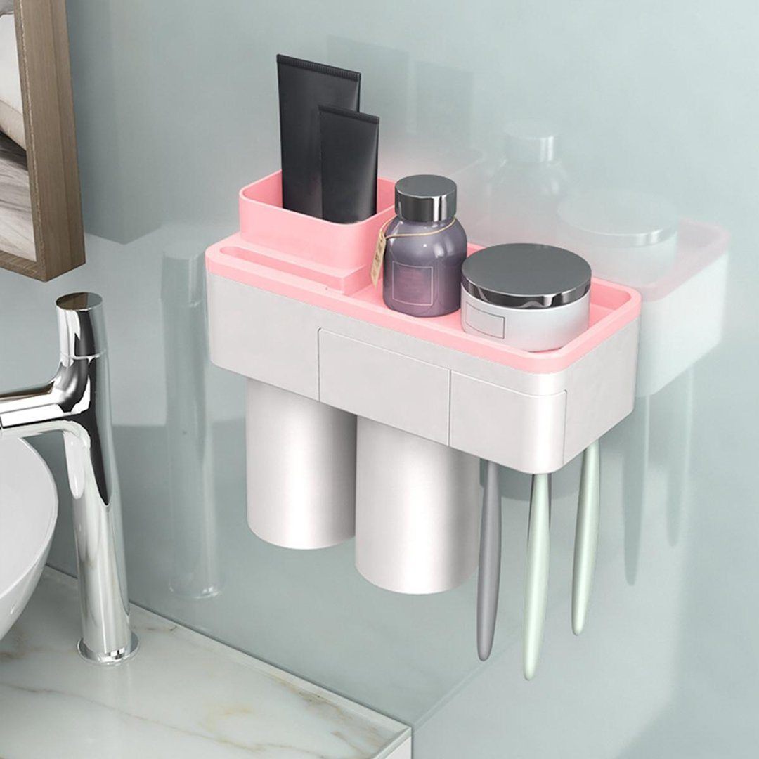 Lisslune | Practical toothbrush holder set with toothpaste dispenser
