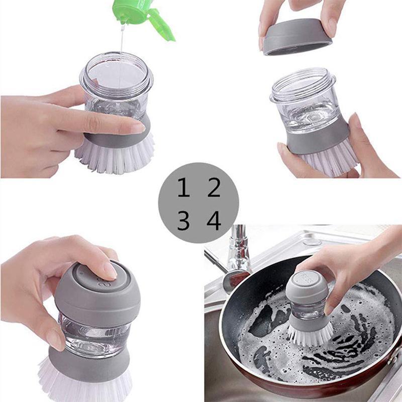 Lisslune | Dishwashing brush with integrated detergent dispenser