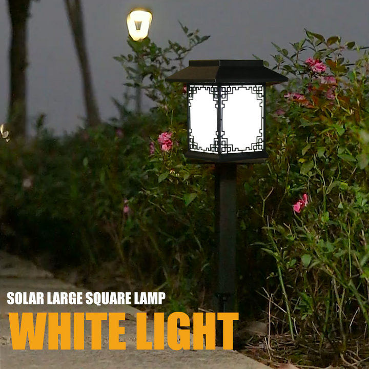 Lisslune | Solar LED Garden Lamp – Large Square Lamp with Warm Light and Dual Use