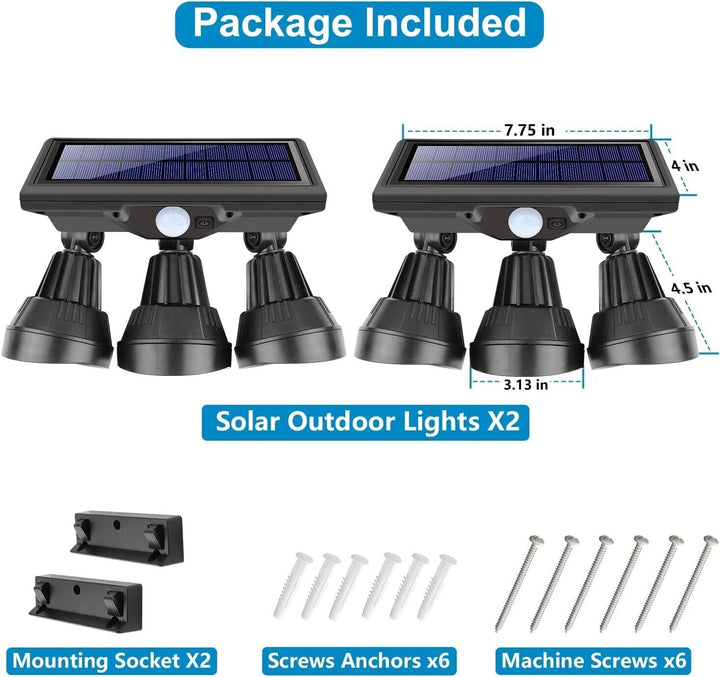 Lisslune | Solar Outdoor Security Floodlight with Motion Sensor