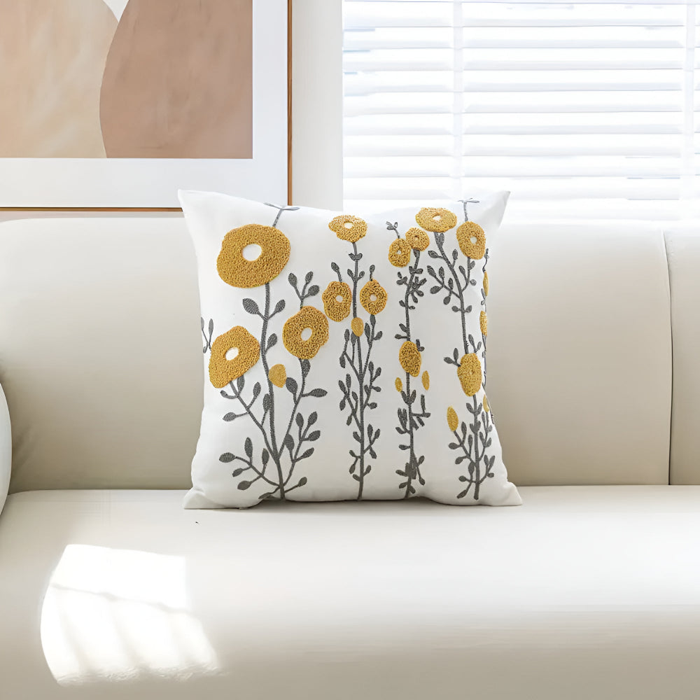 Lisslune | Floral Essence Embroidered Cushion Cover