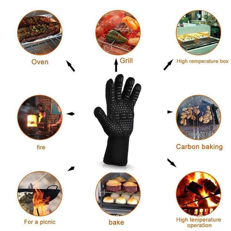 Lisslune | Bequee professional grill gloves heat-resistant gloves - 1 pair