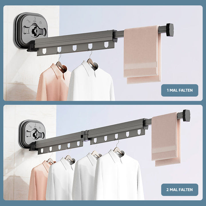 Lisslune | Foldable clothes rack for wall mounting with suction cup