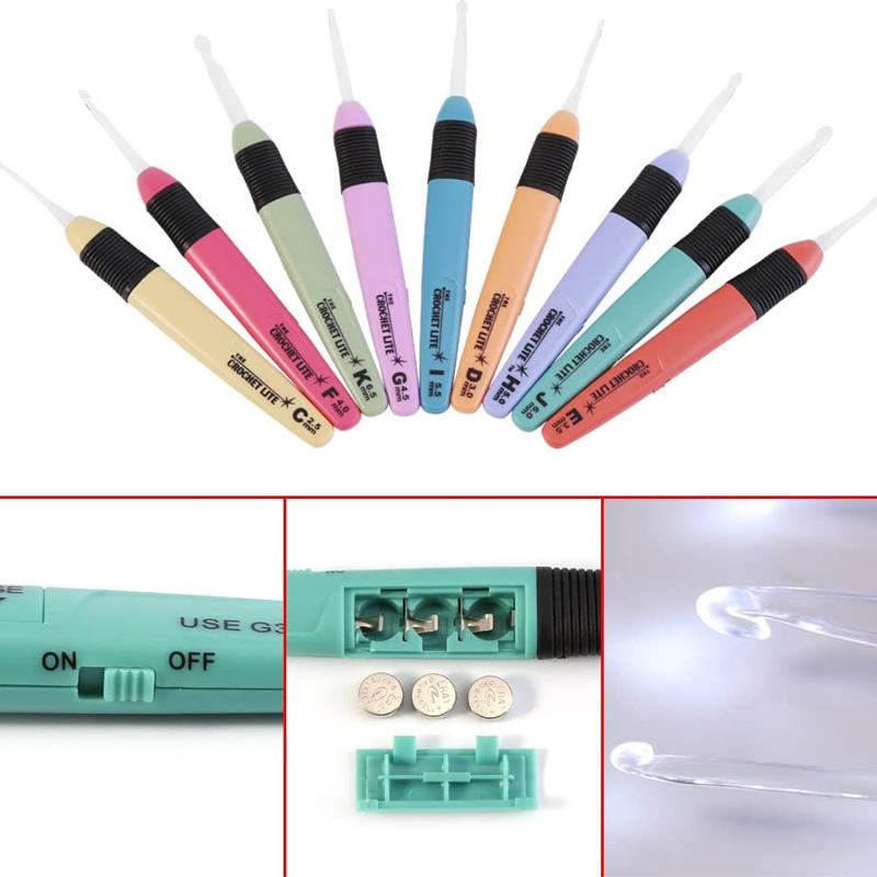 Lisslune | LED Light Crochet Hooks (9 Pieces)