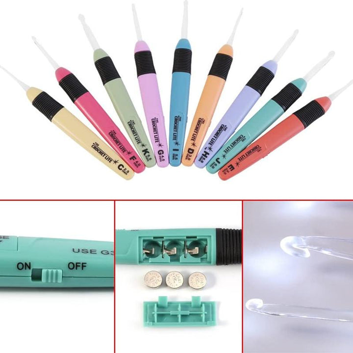 Lisslune | LED Light Crochet Hooks (9 Pieces)