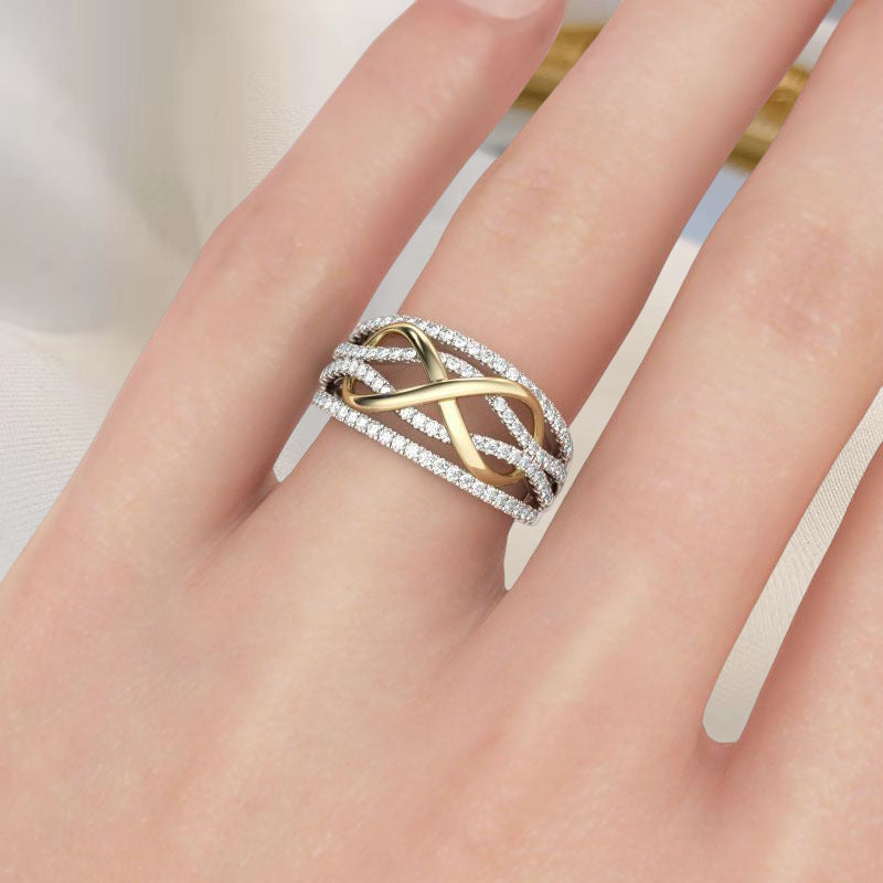 Lisslune | Mother & Daughter Forever Connected Together Ring