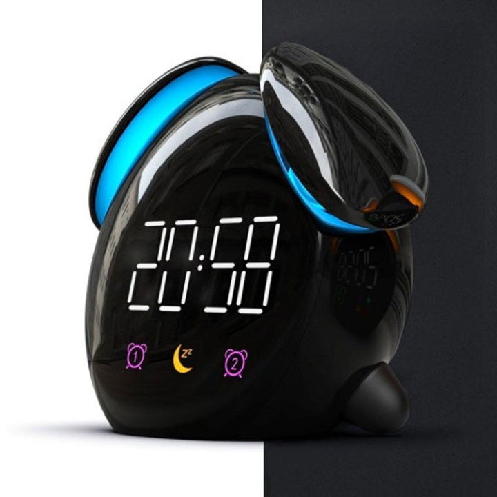 Lisslune | Digital Rechargeable Alarm Clock, with Colorful Light, Night Light, Clear Time Display, Multiple Ringtones & Modes