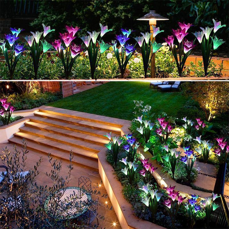 Lisslune | Solar powered LED flower, Solar Garden Stake Lights