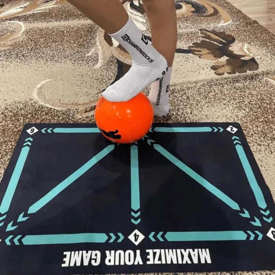 Lisslune | Football Pro Training Mat | Anti-Slip, 2x2m Space & Video Program for Skill Enhancement and Home Training