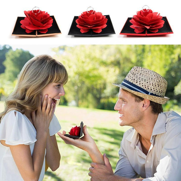 Lisslune | 3D Pop Up Rose Ring Box