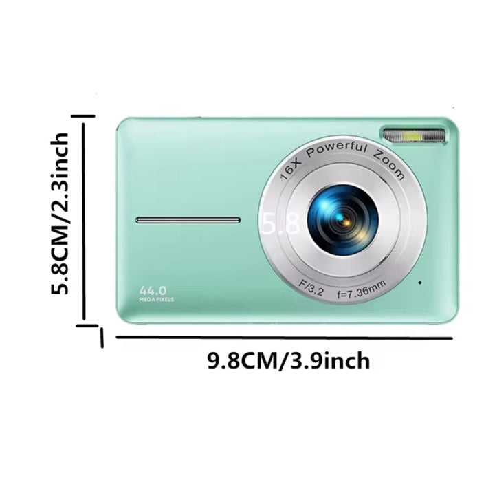 Lisslune | Portable Digital Camera 1080P 44MP with 16X Zoom – Compact Vlogging Camera with LCD Screen, Rechargeable, Perfect for Teens and Students