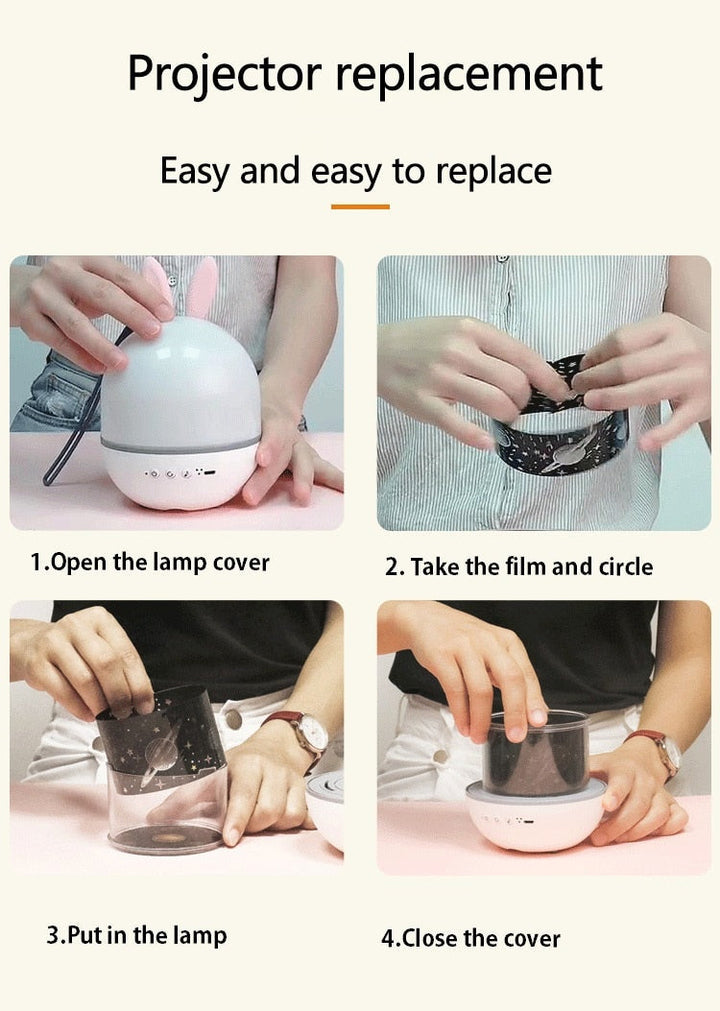 Lisslune | LED Universe Stars Bunny Projector Night Light