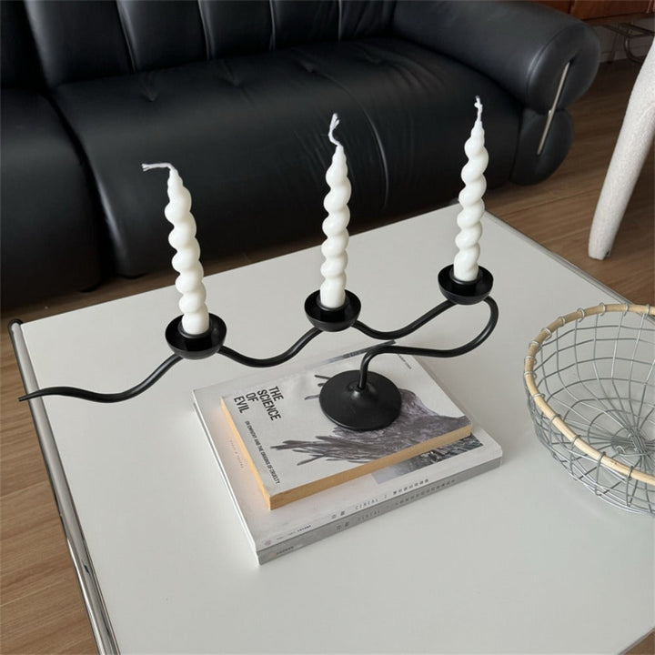 Lisslune | Tri Iron Twisted Candle Holder