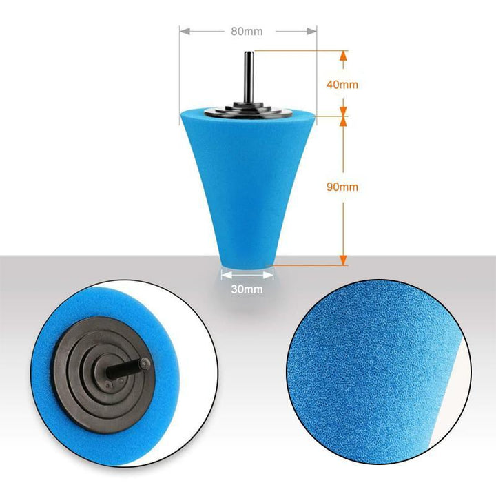 Lisslune | Car Wheel Hub Polishing Polishing Shaft Polishing Sponge Cone Metal Foam Pad