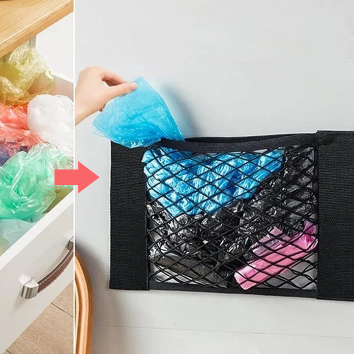 Lisslune | Plastic Bags Storage Net Bag (With Adhesive Tape)