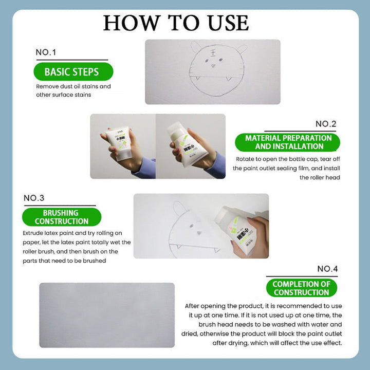 Lisslune | Small Rolling Brush Wall Latex Paint