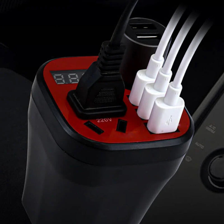 Lisslune | Auto-mounted Cup-type Inverter Converter QC Charger