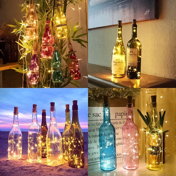 Lisslune | LED Wine Bottle Lights Cork Night Light DIY Decor Lift - Piece